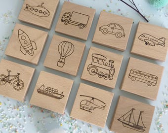 Wooden Memory Game, Montessori Matching Cards, Handmade Transportation Toy, Educational Memory & Concentration Toy for Toddlers