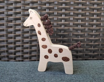 Wooden giraffe, Wooden toy, Giraffe toy, Handmade toy, Animal toy, Handmade giraffe, Gift for baby, Wooden giraffe figure, Giraffe toy