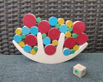 Juguete de equilibrio de madera, juguetes Montessori, juguete de apilamiento, juguete de equilibrio para niños, juguete educativo de madera, apilador de madera, juego de apilamiento de madera