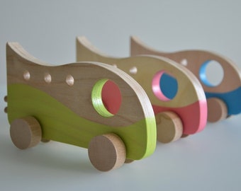 Wooden car, Wooden push toy, Gift for baby, Car, Handmade car, Handmade toy, Wooden toy, Wooden car toy, Wood toys, Push toy, Rocket car