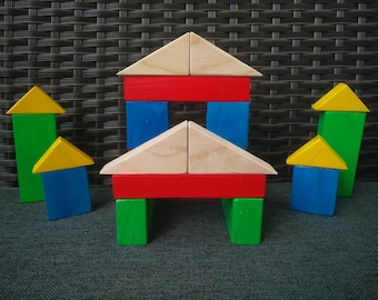 Blocs en bois, blocs de construction, jouets de bébé, ensemble de blocs en bois, bloc en bois, jouets d'enfants, blocs de bébé, jouets en bois d'enfants,