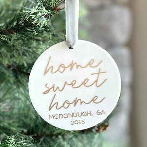 Home Sweet Home 2023 Acrylic Ornament Gift Box Included New Home Ornament Housewarming Gift Realtor Christmas Gift image 1