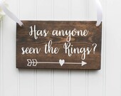 Has anyone seen the rings? Wooden Sign| Ring Bearer Sign| Rustic Wedding Decor| Wedding Decor| Spring Wedding| Summer Wedding