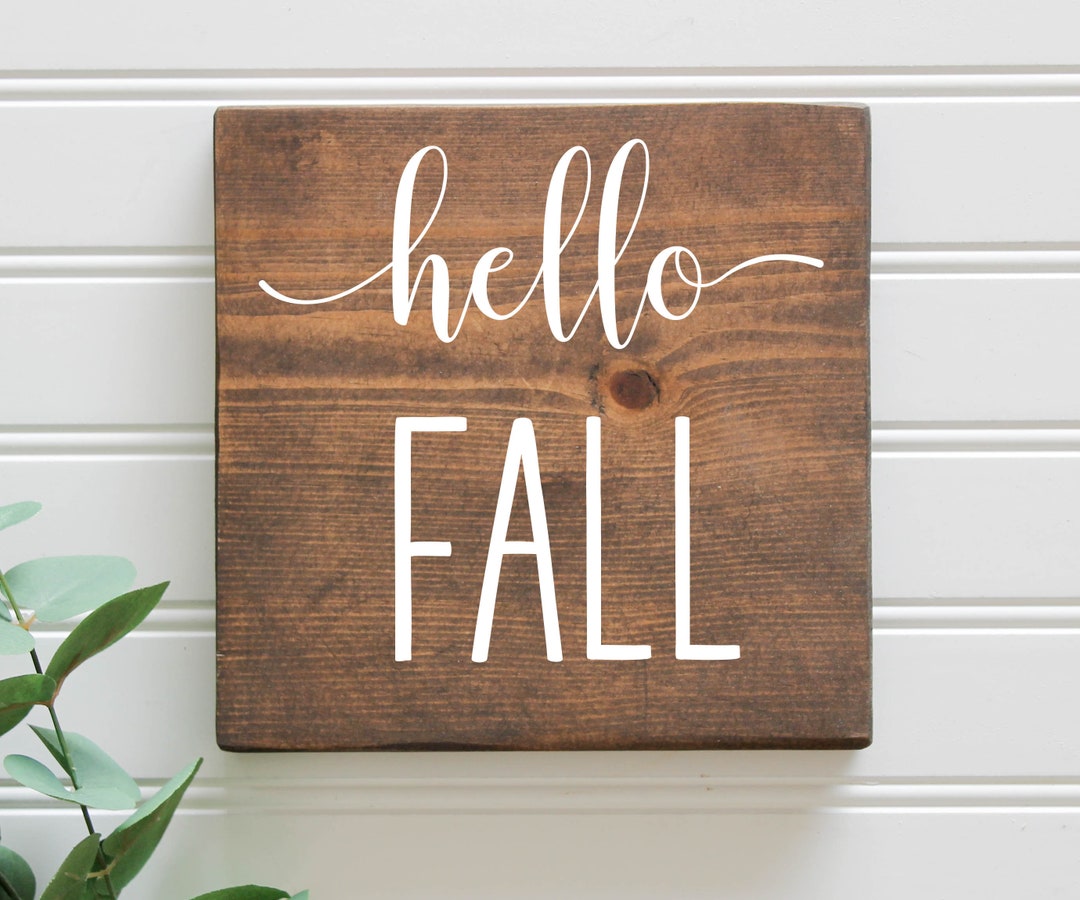 Hello Fall Wood Sign Fall Decorations Autumn Decor - Etsy