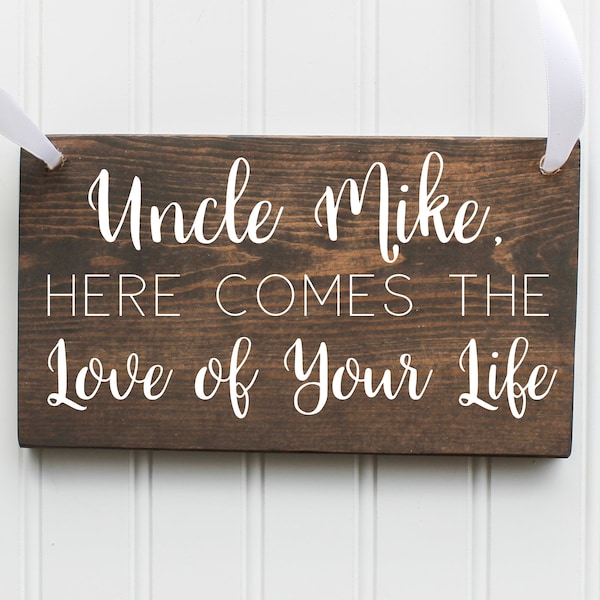 Here Comes The Love Of Your Life| Ring Bearer Sign| Flower Girl| Rustic Wedding Decor| Wooden Wedding Decor| Modern