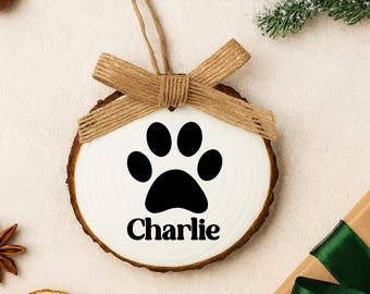 Custom Pet Christmas Ornament: Rustic Wood Slice Keepsake Gift