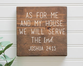 As For Me and My House Christian Decor| Painted Wood Sign| Christian Wood Sign| Housewarming Gift| Birthday Gift| Gift for Her| Various Size