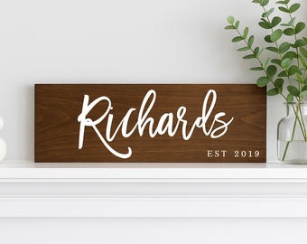 Personalized Family Name Sign: Rustic Wooden Housewarming Gift