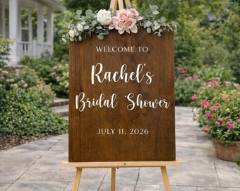 Bridal Shower Welcome Sign | Rustic Wood Wedding Sign | Personalized Event Entrance Decor