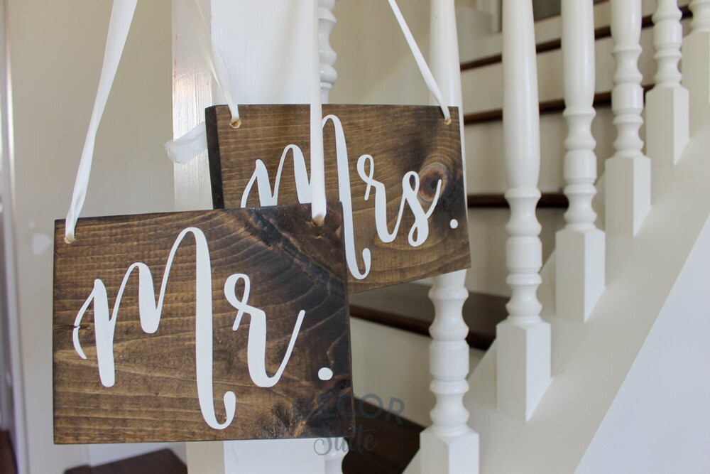 Mr and Mrs Wooden Chair Sign Rustic Wedding Decor Wooden | Etsy
