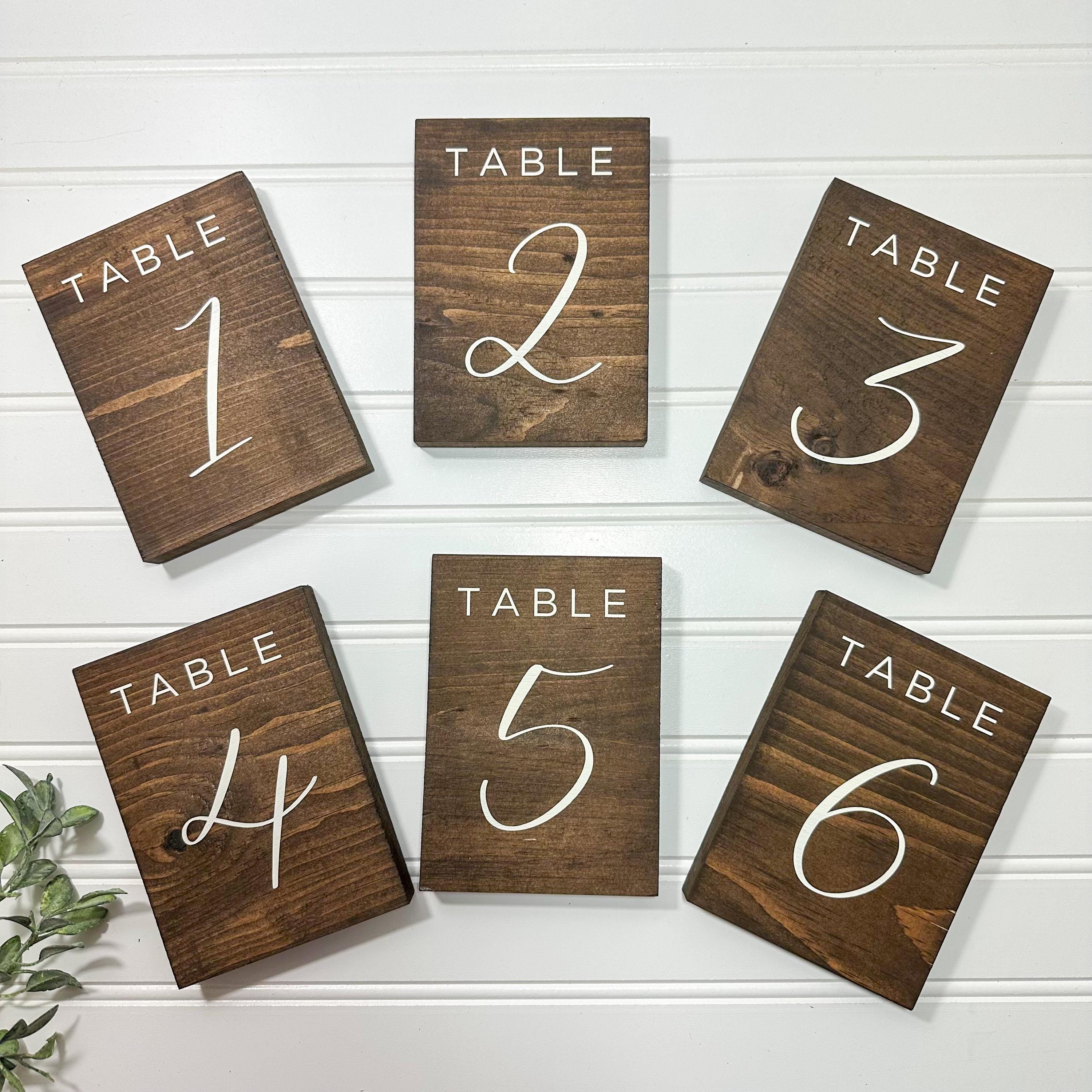 Rustic Wooden Table Numbers: Freestanding Wedding Decor - Etsy