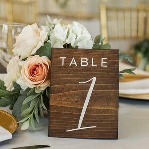 Rustic Wooden Table Numbers: Freestanding Wedding Decor