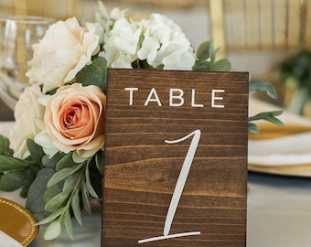 Rustic Wooden Table Numbers: Freestanding Wedding Decor