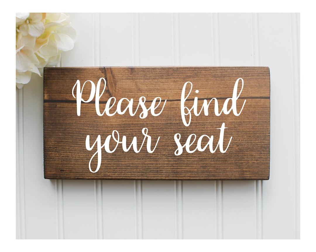 Rustic Wedding Seating Sign: Dark Walnut or Gray Stain - Etsy