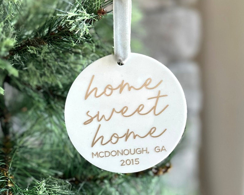 Home Sweet Home 2023 Acrylic Ornament Gift Box Included New Home Ornament Housewarming Gift Realtor Christmas Gift image 1