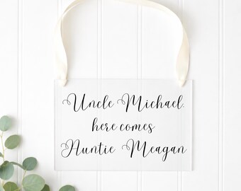 Here Comes the Bride Sign | Acrylic Wedding Entrance Decor | Ring Bearer or Flower Girl Sign