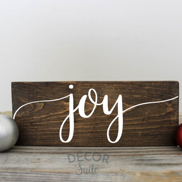 Joy Christmas Sign| Christmas Wood Sign| Christmas Decor| Holiday Decor| Rustic Christmas| Farmhouse Christmas| 9" x 3.5"