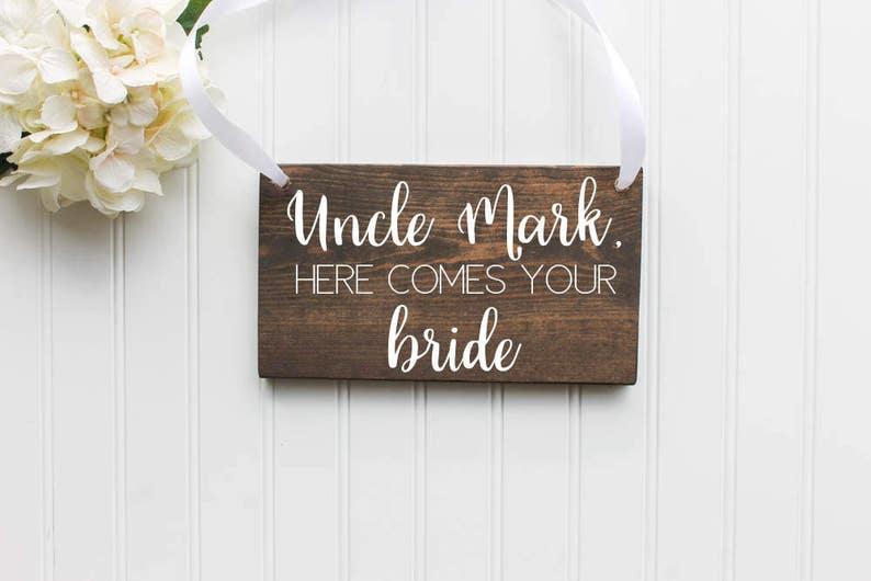 Here Comes The Bride Wooden Sign Ring Bearer Sign Flower Girl Rustic Wedding Decor Wooden Wedding Decor Spring Wedding Summer Wedding image 2