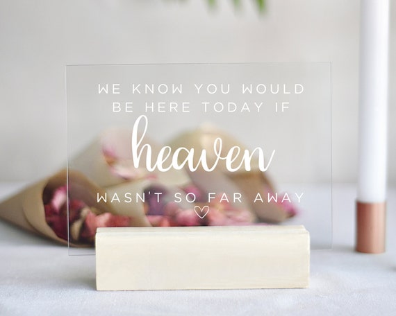 In Loving Memory Wedding Acrylic Sign: Memorial Decor