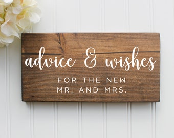 Advice and Well Wishes| Wood Wedding Sign| Rustic Wedding Decor| Wedding Decor| Wedding Signage| Reception| Guestbook Sign