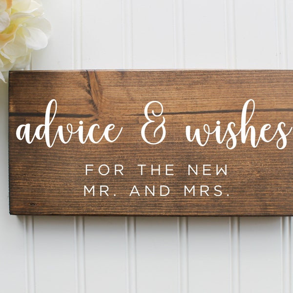 Advice and Well Wishes| Wood Wedding Sign| Rustic Wedding Decor| Wedding Decor| Wedding Signage| Reception| Guestbook Sign