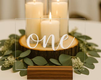 Acrylic Wedding Table Numbers: Modern Minimalist Reception Decor