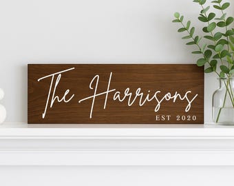 Personalized Last Name Wood Sign: Rustic Farmhouse Decor