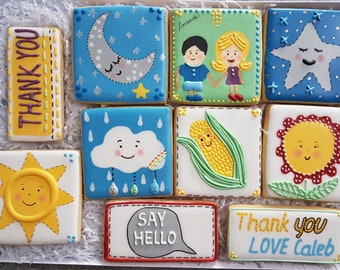 Sensory cookies/ Handmade Decorated Vanilla Cookies/ Bespoke Sensory Gift Box/ Sensory themed cookies/ Vanilla biscuits/ Gift boxes