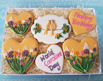 Personalised cookies/ Gift Box/ Bespoke Birthday Cookies/ Thank you cookies/ Wedding Anniversary cookies/ hand-decorated biscuits