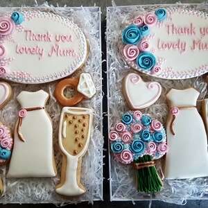 Hand Decorated Wedding Cookies/ Bespoke Gift Set/ Personalised thank you gift box/ Bespoke cookies/ Cookies for Mum bild 9
