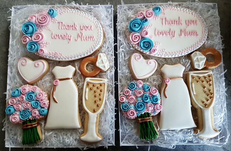 Hand Decorated Wedding Cookies/ Bespoke Gift Set/ Personalised thank you gift box/ Bespoke cookies/ Cookies for Mum bild 9