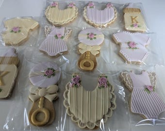 10 Baby Shower Cookies/ Mix of baby shower cookies/ Vanilla biscuits/ Hand-decorated cookies/ Royal Icing/ New baby cookies/ Personalised
