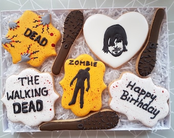 The Walking Dead / Cookies / Walking dead favours / Scary biscuits / Walking dead birthday gift box / Birthday cookies / Bespoke cookies