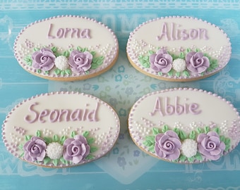 5 Personalised Wedding Cookies/ Royal Icing Favours/ Bespoke favours/ Personalised favours
