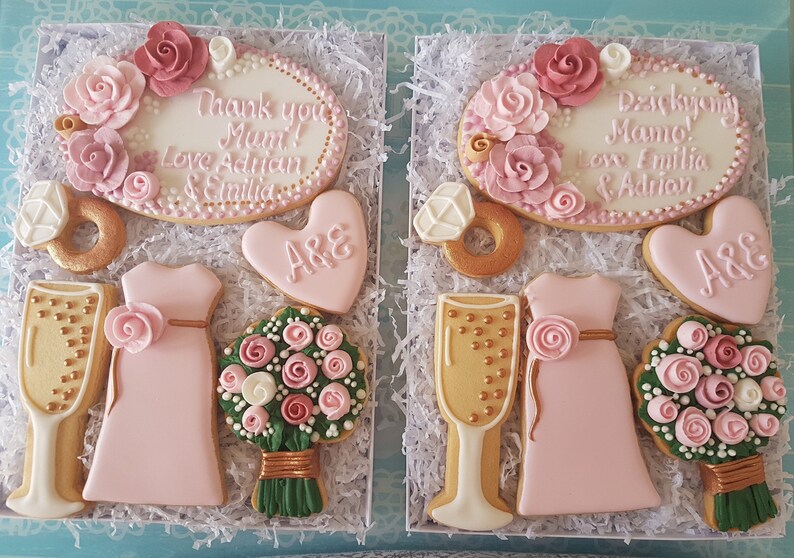 Hand Decorated Wedding Cookies/ Bespoke Gift Set/ Personalised thank you gift box/ Bespoke cookies/ Cookies for Mum bild 5