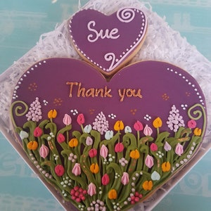 Thank you cookie / Big Heart Cookie / Thank you gift / Personalised gift / Thank you / Handdecorated biscuit