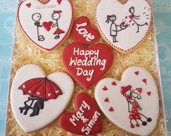 Anniversary gift/ Valentine's Day gift / Customised gift / Personalised Cookies / Bespoke gift box / biscuits / Edible gift / Hearts