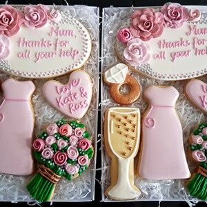 Hand Decorated Wedding Cookies/ Bespoke Gift Set/ Personalised thank you gift box/ Bespoke cookies/ Cookies for Mum bild 3