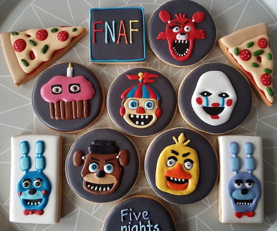 Five Nights at Freddy's Themed Cookies / 10 Iced Cookies / 10