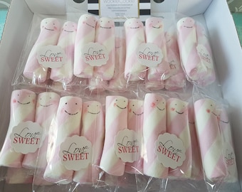10 Marshmallow poles/Wedding Favours/ Party Gifts (10 Packs)/ Marshmallows Mrs and Mr/ Marshmallows couple/ Party favours/ Friendly flump