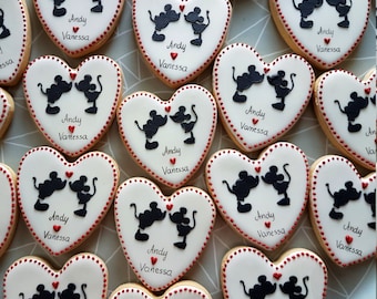 10 Mickey and Minnie Mouse cookies / Wedding cookies / Wedding favour / Homemade biscuits / Homemade cookies / Wedding gift / Unique gift