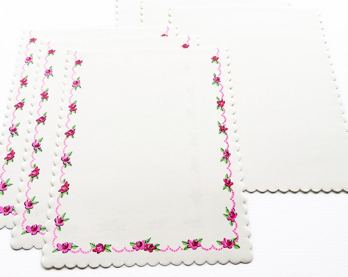 1970s Floral Stationery, Rose Writing Paper, Vintage Stationery, Set of ...
