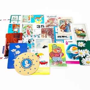 Vintage Playing Cards Variety Pack, Vintage Game Pieces, Junk Journal Ephemera, Colorful Vintage Ephemera image 1