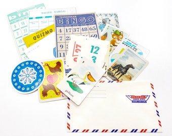 Vintage Playing Cards Variety Pack, Junk Journal Ephemera, Colorful Vintage Ephemera