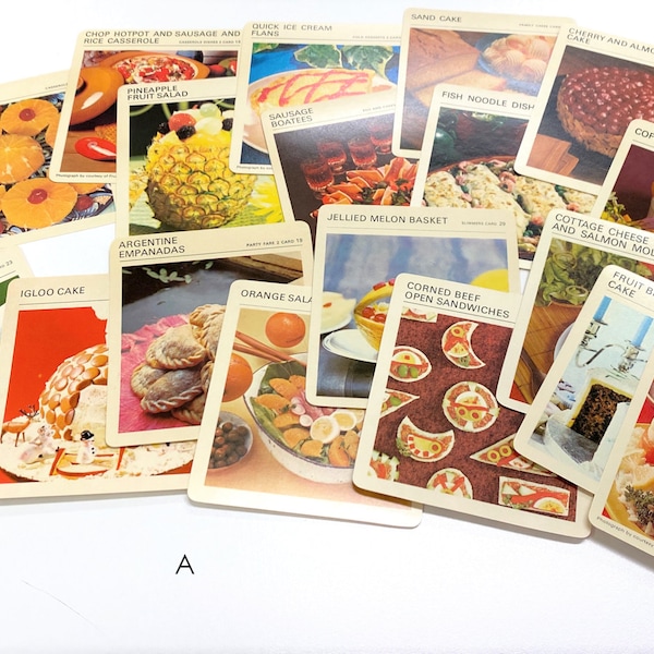 1960s Recipe Cards, Vintage Recipe Card Set, Marguerite Patten Recipe Card Set, Set of 20