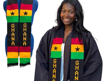 Handwoven Kente Graduation Stole, Ghana Sash