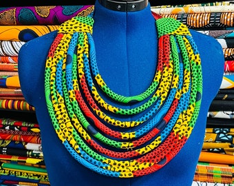 Ankara Necklace, African jewelry, Bib Necklace, african print, Ankara, kente,African Bib Necklace, aishakboutique