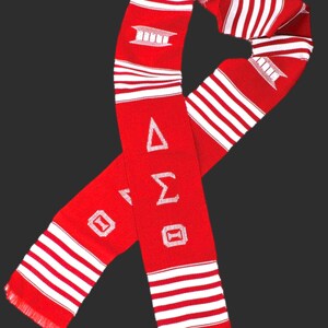 Delta Sigma Theta Red, Fraternity and Sorority Sashes, Handwoven Kente Cloth Alpha Kappa Alpha AKA Graduation Stole Sash image 3