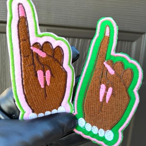 AKA patch, AKA Sorority Sew On Patch Embroidered, pink and green patch, aka, applique,Alpha  Kappa Alpha Sorority Inspired
