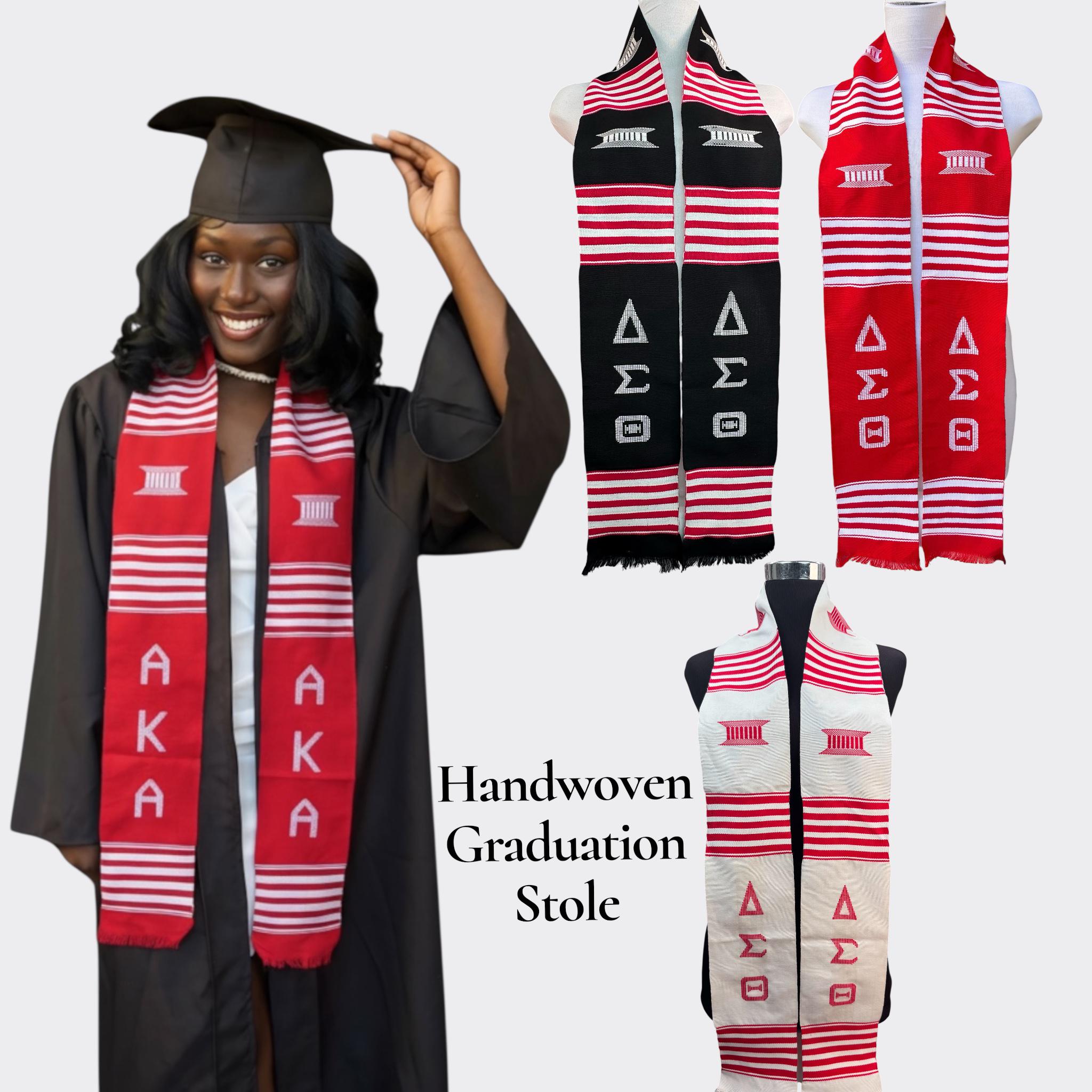 Delta Sigma Theta - Red, Fraternity and Sorority Sashes, Handwoven